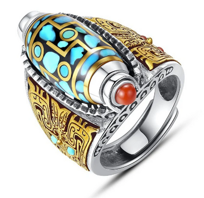 خاتم مرصع بحجر الفيروز ORIGINAL