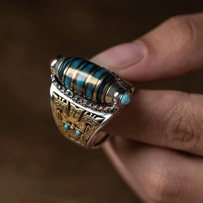 خاتم مرصع بحجر الفيروز ORIGINAL