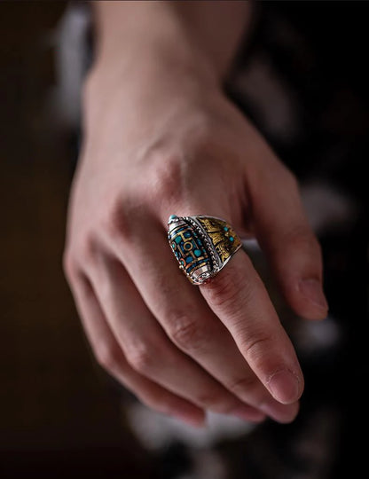 خاتم مرصع بحجر الفيروز ORIGINAL